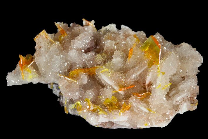 Orange Wulfenite Crystals on Quartz - Red Cloud Mine, Arizona #118962